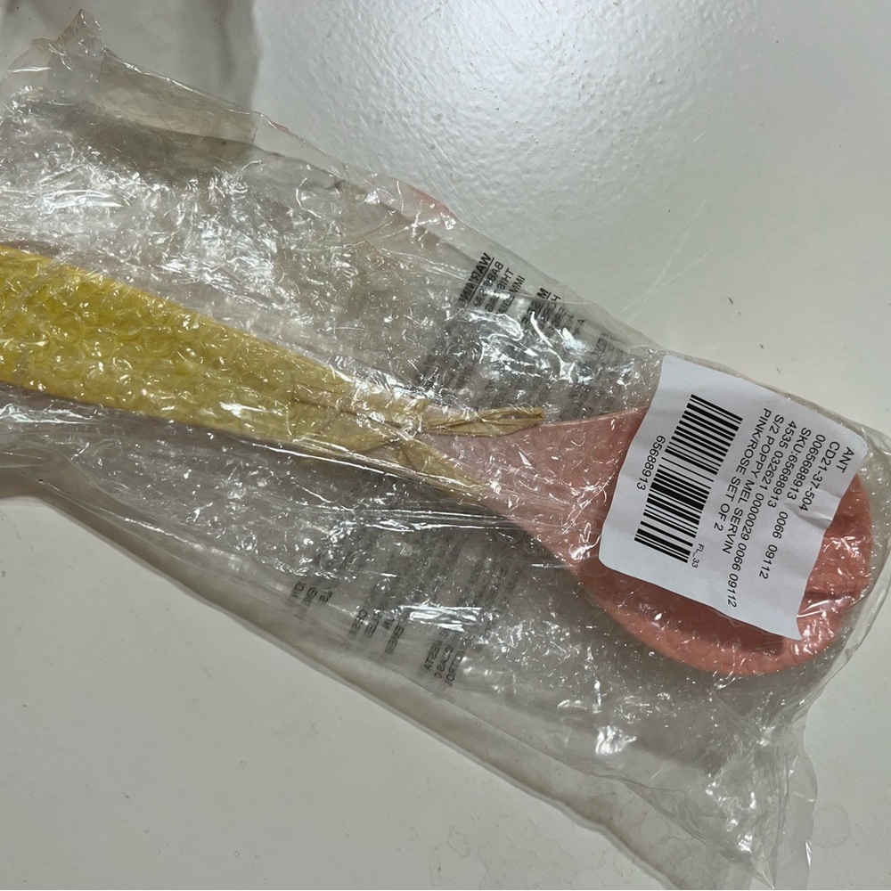 Yellow and Pink Kitchen Salad Tongs